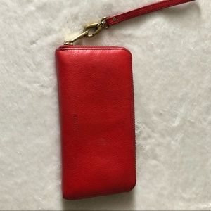 Red Fossil Wallet